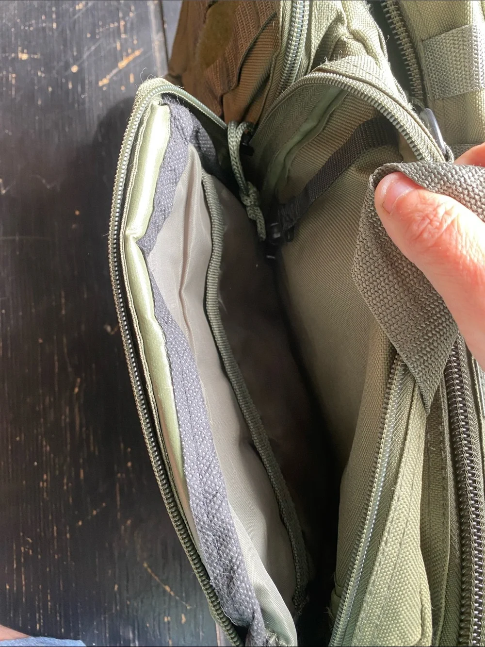 Olive Tactical Sling Backpack with MOLLE Webbing